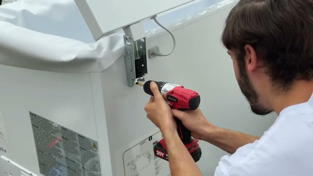 Remove the hinges of a chest freezer