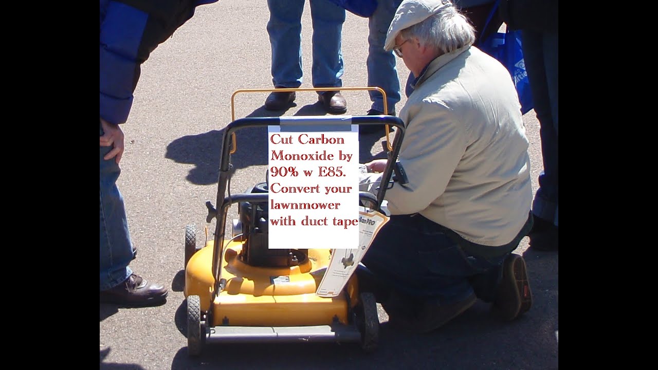 E85 Lawnmower converted with duct tape