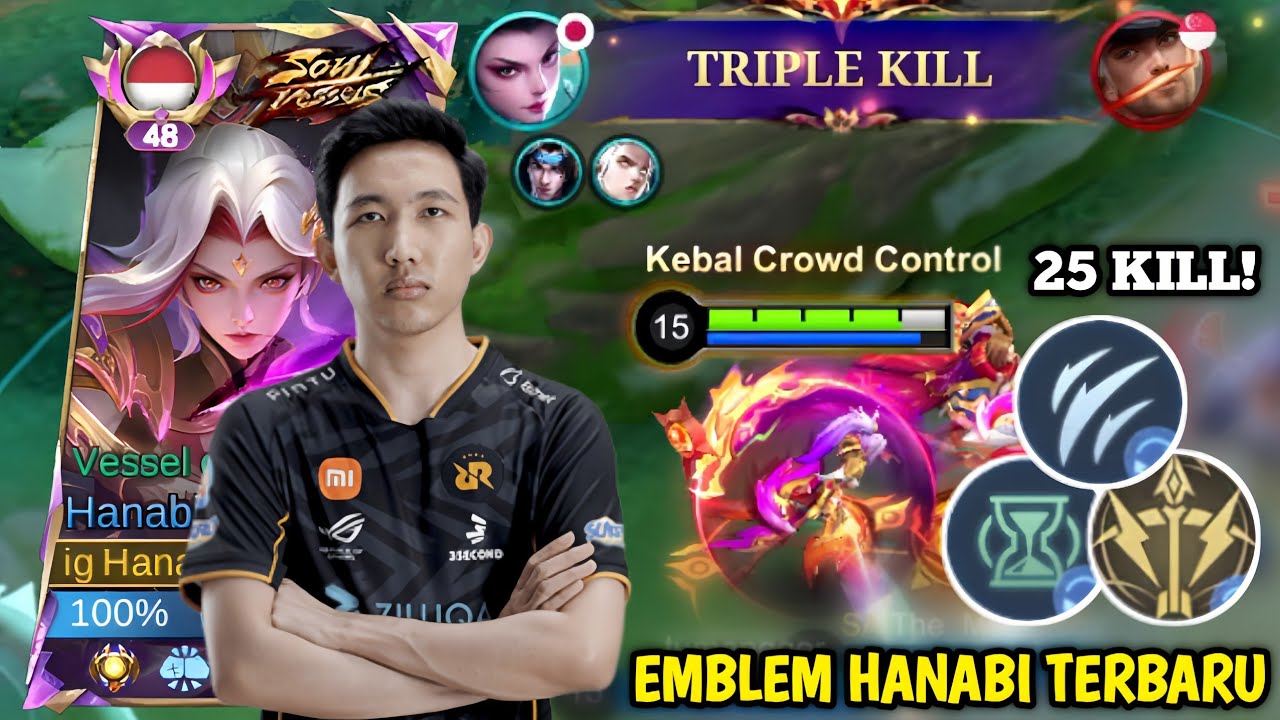 25 KILL! REKOMENDASI EMBLEM HANABI TERBARU BY LEMON & BUILD TERBAIKNYA! MLBB 