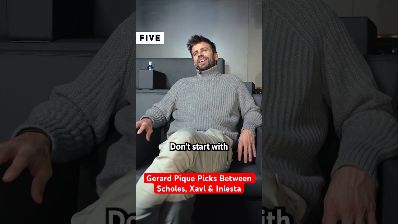 Gerard Pique Picks Between Scholes, Xavi & Iniesta! #five #shorts #pique #scholes #xavi #iniesta