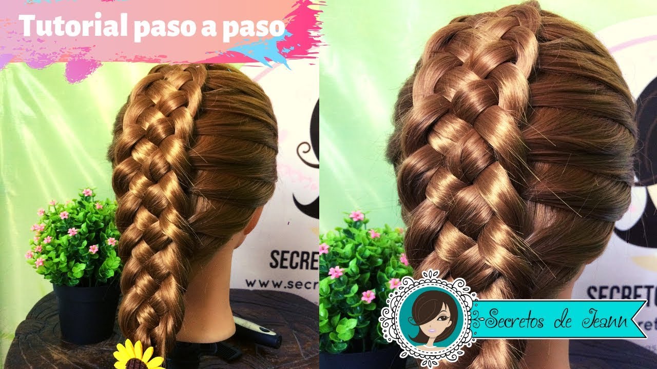 🌺COMO HACER TRENZA DE 5 CABOS DE RAÍZ🌺 | TRENZA DE 5 CABOS PASO A PASO | Secretos de Jeann