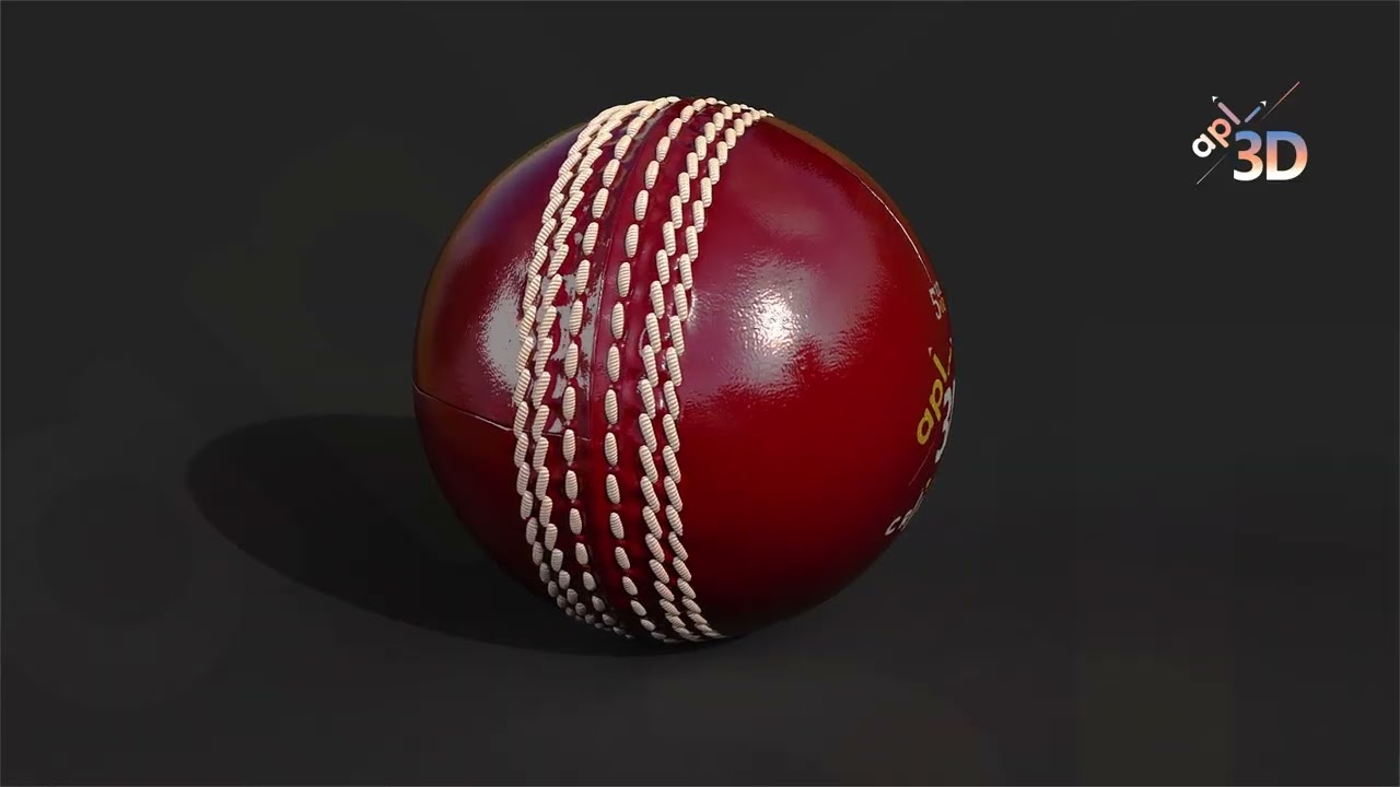Digital 3D Visualization of a Cricket ball.