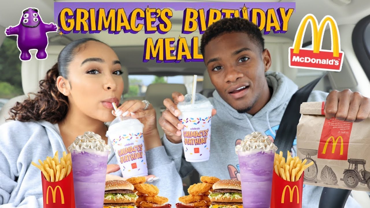Trying The NEW McDonald's Grimace Birthday Meal!