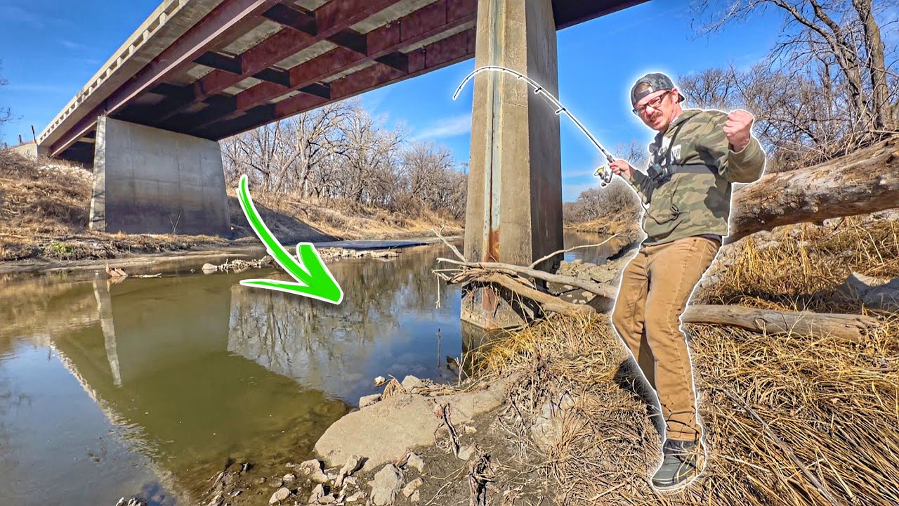Ice Out Creek Fishing Beneath A HIGHWAY BRIDGE!!! (Loaded & Stuff)