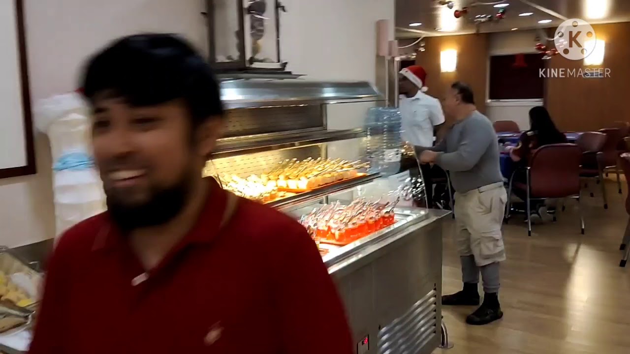 christmas dinner onboard PIONEERING SPIRIT..(biggest ship in the world)