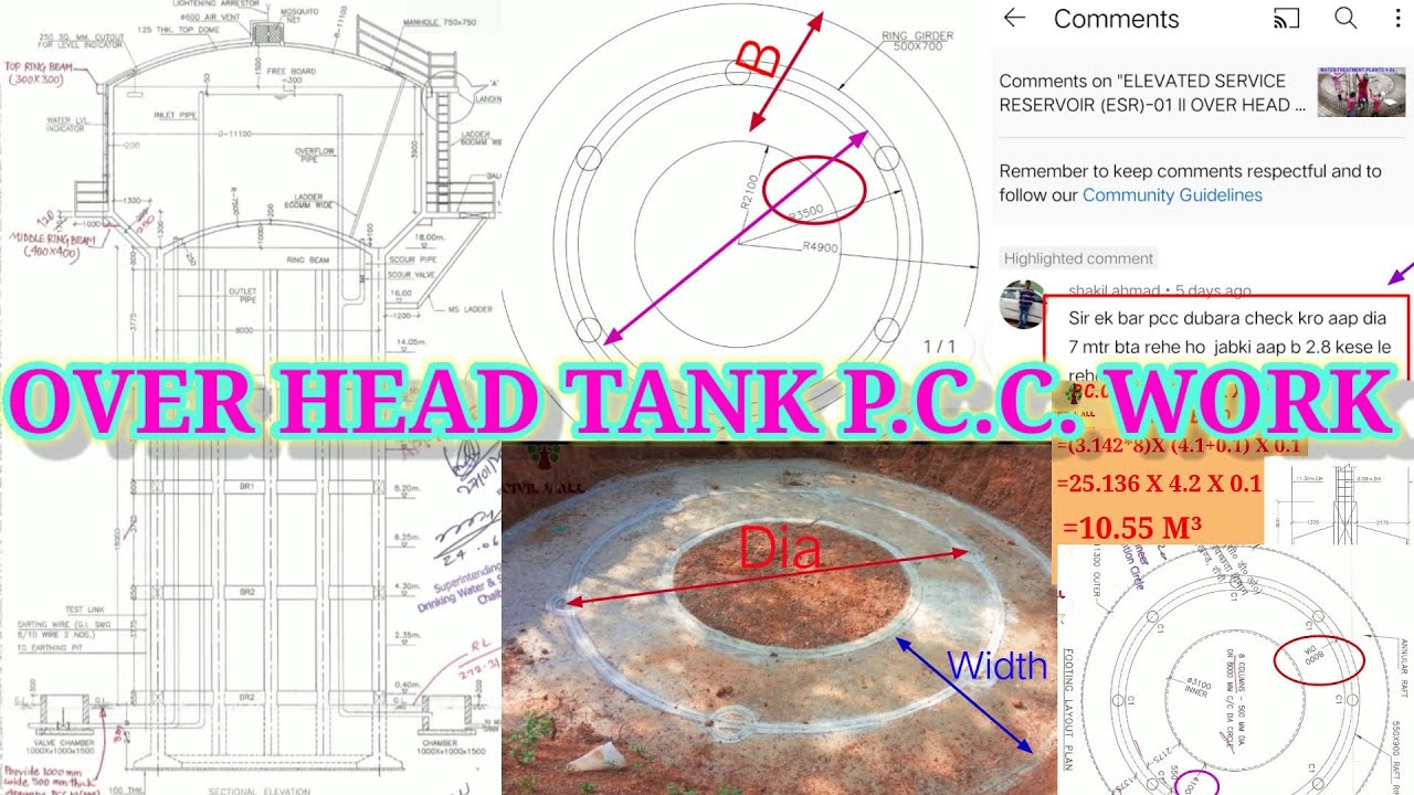 OVER HEAD TANK P.C.C. WORK || ESR || WATER TANK || OHT || CIVIL FOR ALL