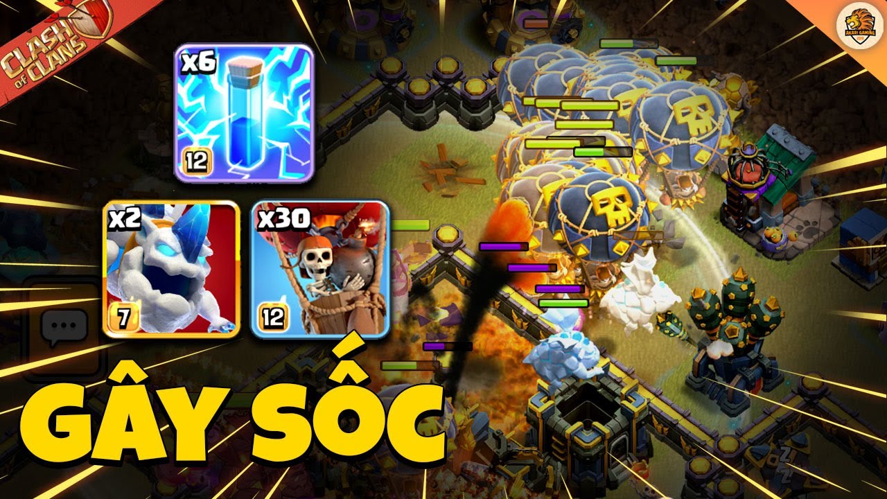 Game Thủ Gây Shock Khi Đánh Chốt Zap Lalo Mạo Hiểm TH17 Attack Clash of clans | Akari Gaming