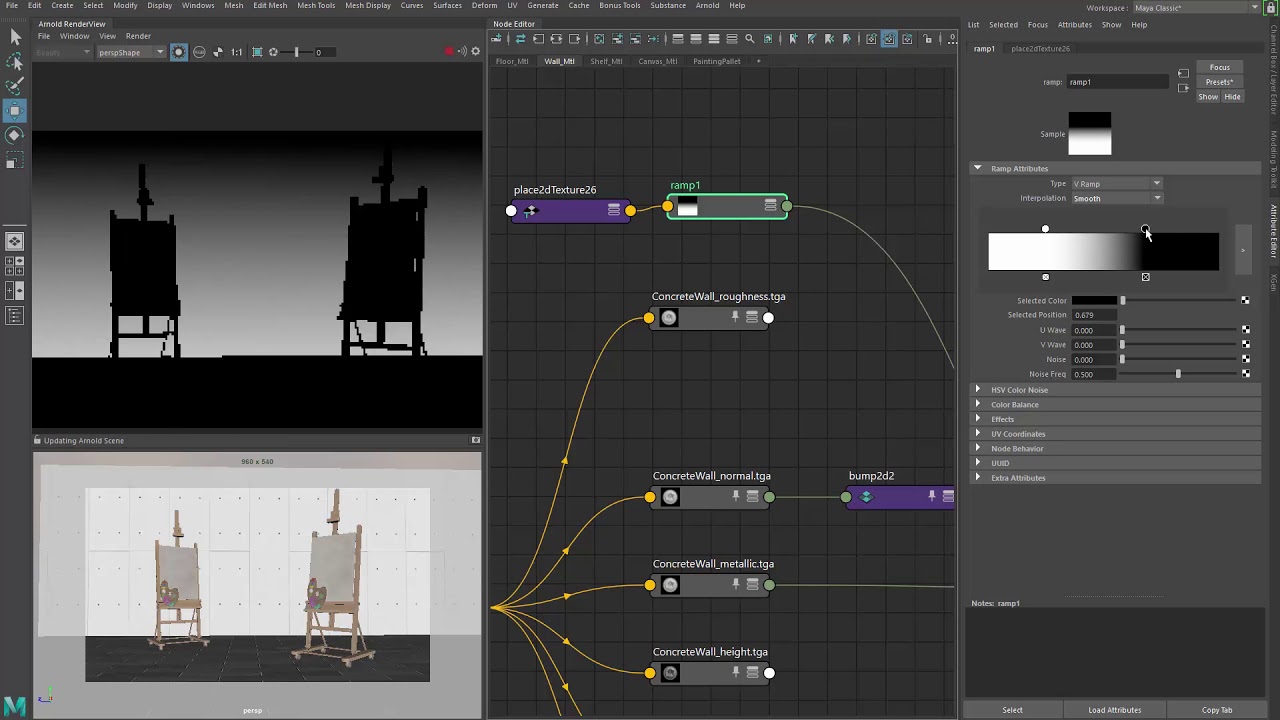 arnold Shading techniques 02 layering textures and ramps to breakup roughness