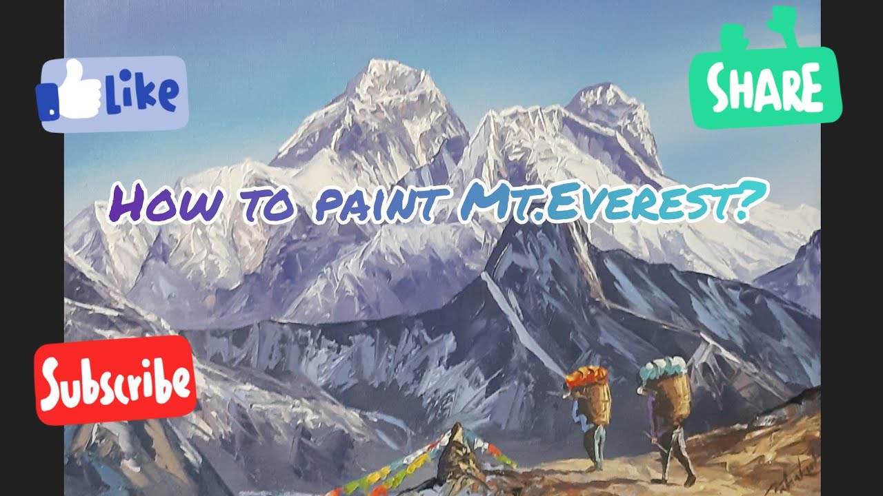 How to paint mountain? |Mt.Everest | Acrylic painting | Knife art | 2020