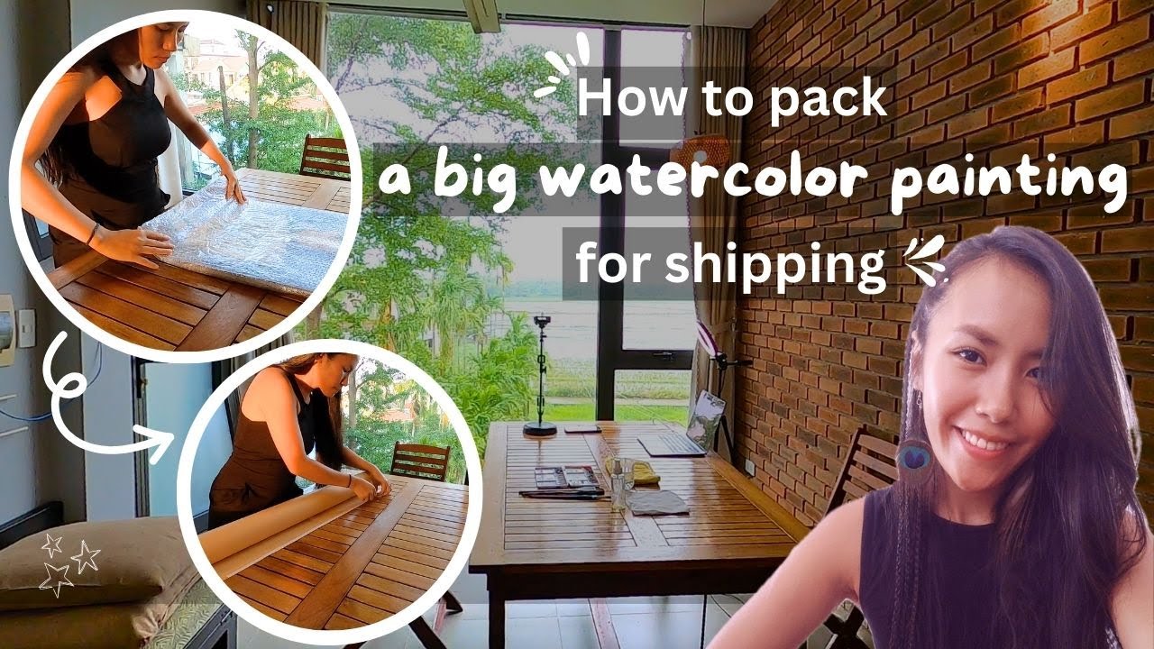 How to pack a big watercolor painting for shipping | Vlog