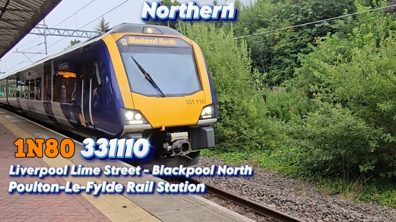 Northern 331110 Runs 1N80 Liverpool Lime Street To Blackpool North At Poulton-Le-Fylde Station