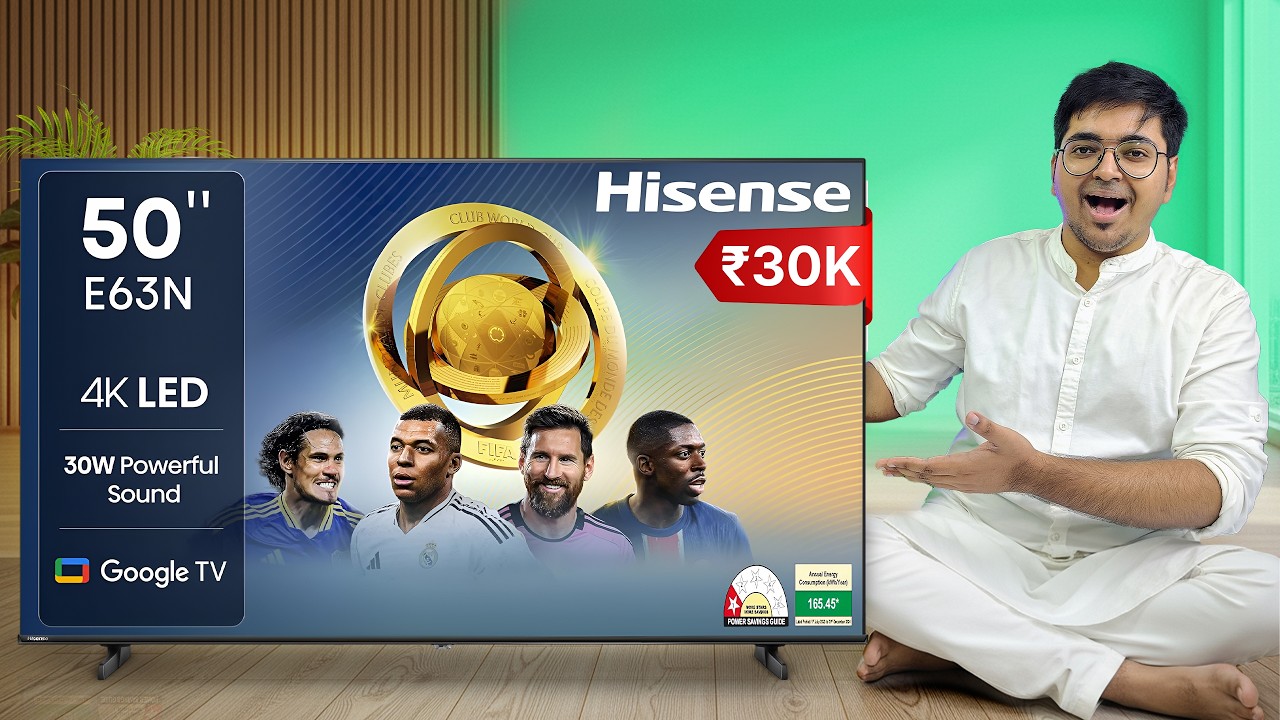 Hisense 126cm (50 inches) 4K Ultra HD Smart Google LED TV 50E63N - Best 4K Smart TV Under 30,000/-