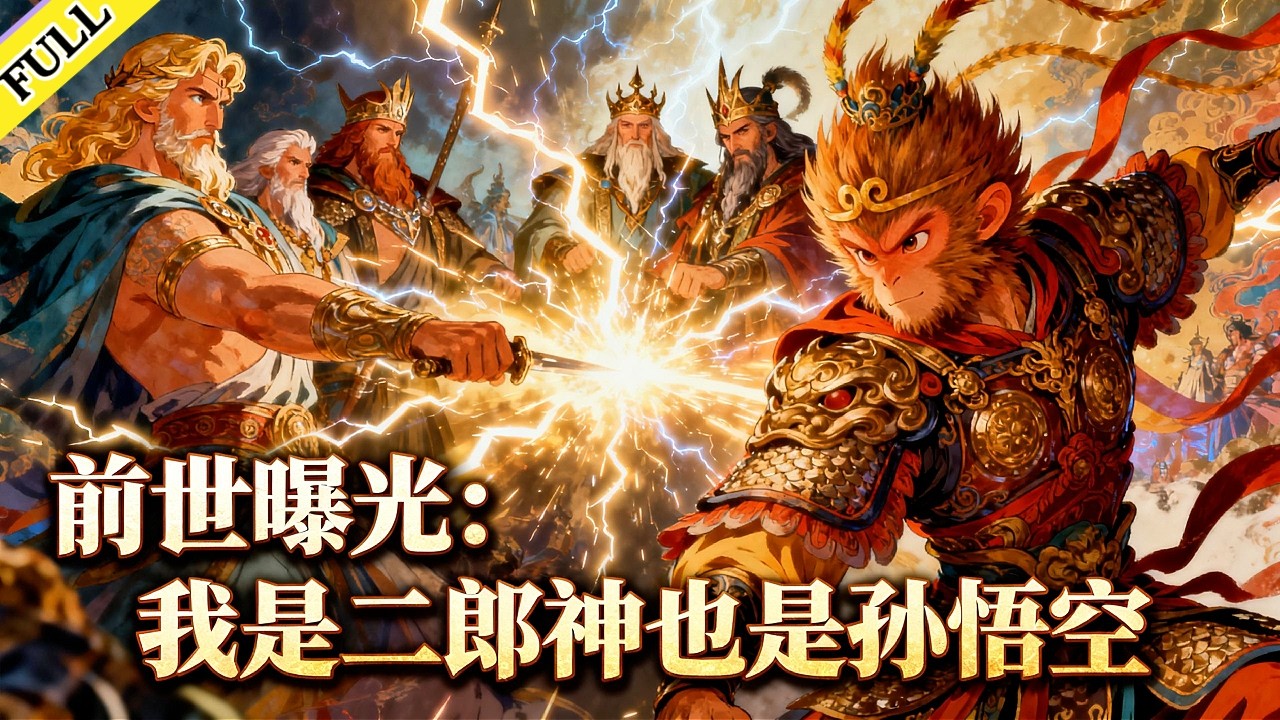 【FULL】《前世曝光：我是二郎神也是孫悟空》完整版！小夥爲還債躺前世椅，記憶曝光——他是二郎神！八岐大蛇來犯，他開天眼一刀劈碎。三大神王圍殺，他覺醒孫悟空，金箍棒斬雷神。他重塑天庭，反殺衆神。#動漫