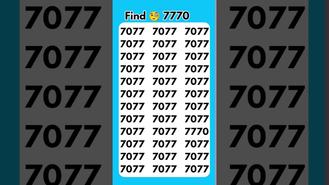 Find The Odd Number 7770 #shorts #youtubeshorts #oddoneout