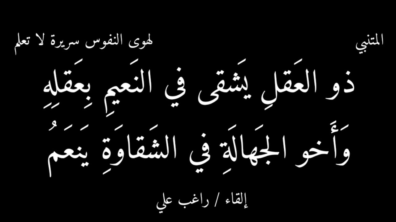 المتنبي لا يسلم الشرف الرفيع من الأذى حتى يراق على جوانبه الدم