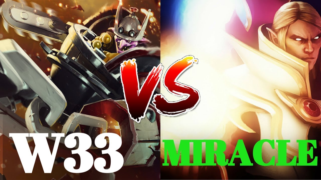 Miracle- [Invoker] VS W33 [Timbersaw]  EPIC Battle Top 9k MMR Dota 2
