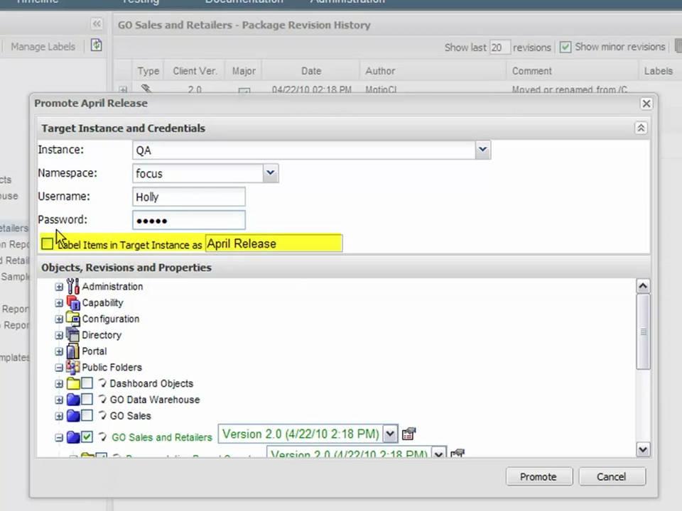 Labeling and Promoting Cognos Content