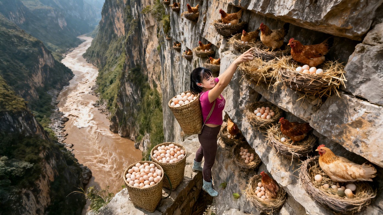 ¡La increíble cosecha de huevos de gallina en las altas montañas de Cuba!Resultados sorprendentes🥚⛰️