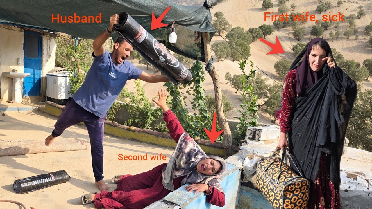 Pool repair and husband's anger at second wife for causing first wife to leave home.......