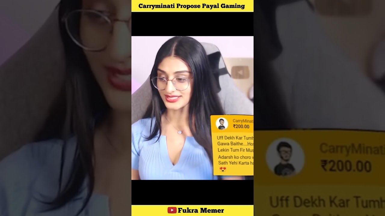 @CarryMinati Propose @PAYALGAMING | Payal Gaming Reaction On Carryminati | #shorts #carryminati