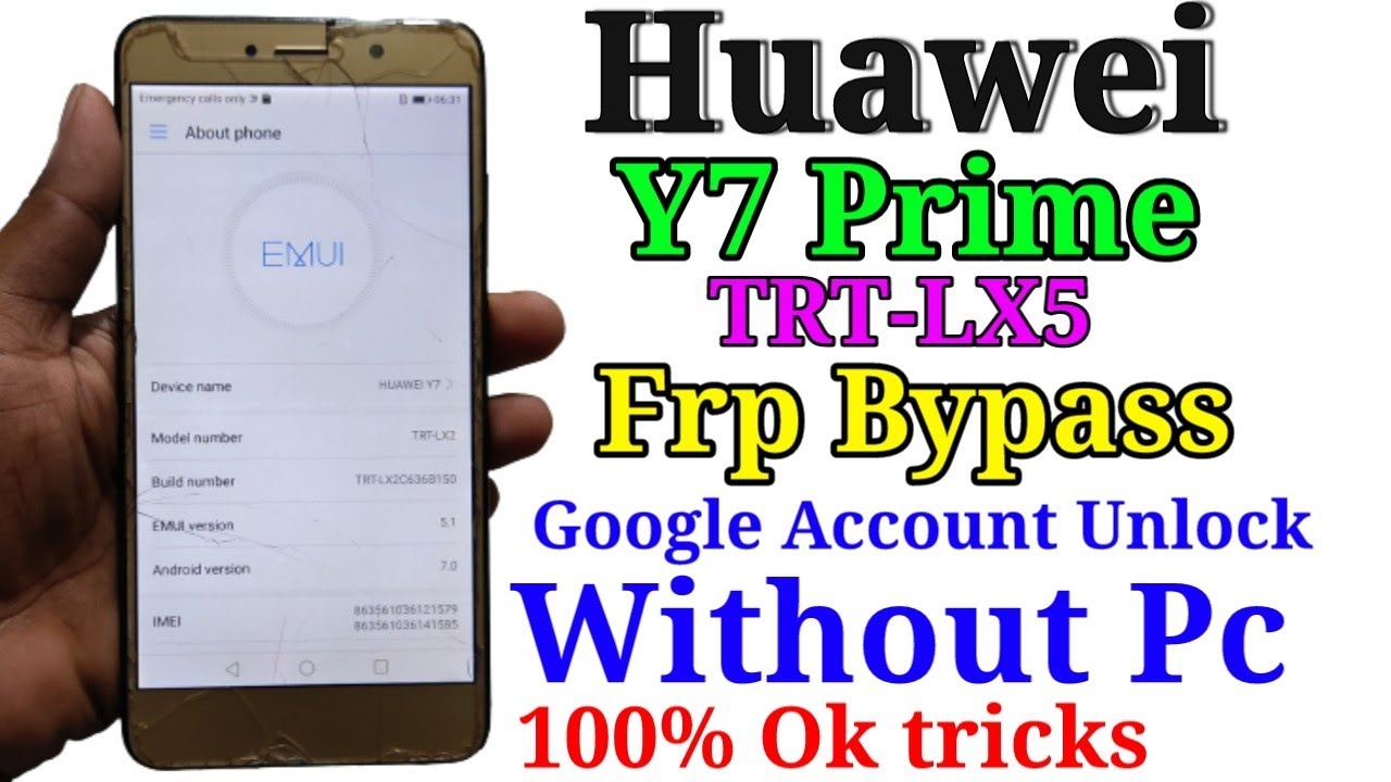 Huawei y7 prime (TRT-LX2) frp Bypass Google Account Unlock /New Tricks No Apk Without Pc