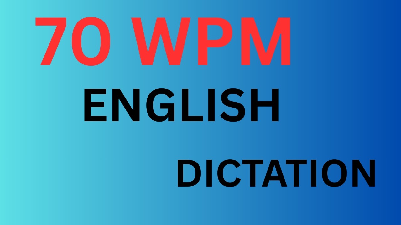 70 WPM English Dication | progressive shorthand dictation 70 wpm in english