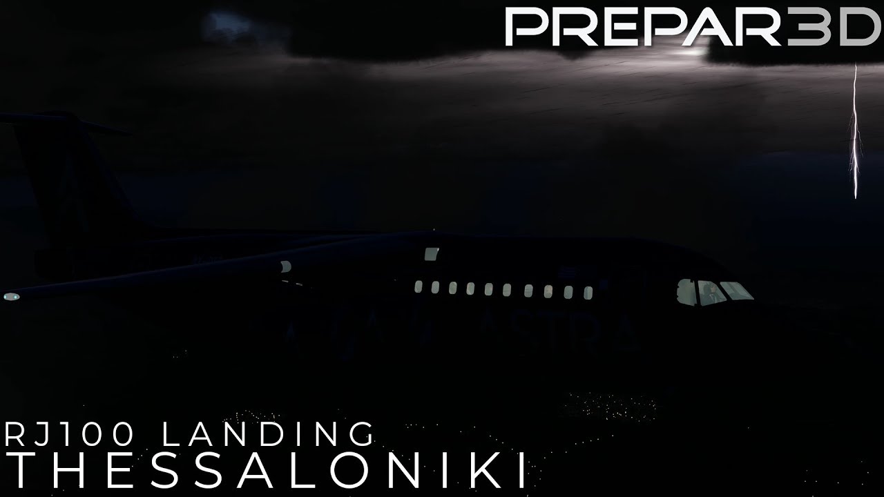 [4K] P3D v4.5 - BAe RJ100 Landing @ FSDG Thessaloniki (LGTS)