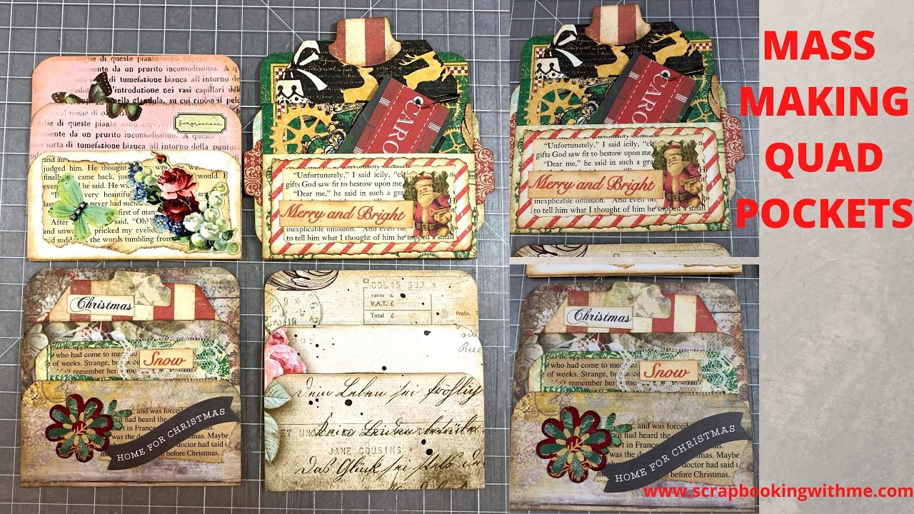 MASS MAKING FOLD UP QUAD POCKETS | #msscrapbusters | USING UP 12X12 PAPER