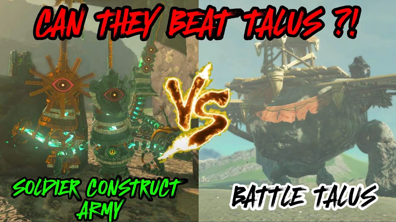 CONSTRUCT ARMY + CANON VS BATTLE TALUS ! CAN THEY WIN ?! (The Legend of Zelda: Tears of the Kingdom)