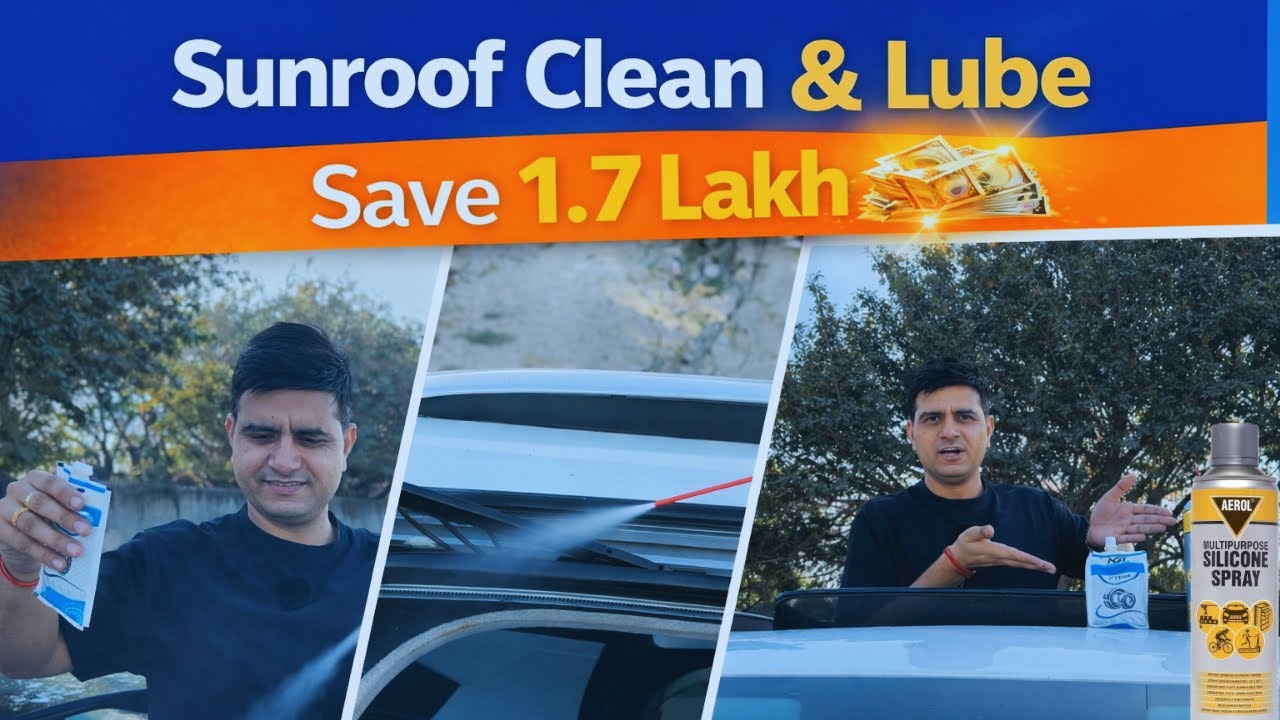 Car Panoramic Sunroof Cleaning At Home DIY ||@GharSeGarage 