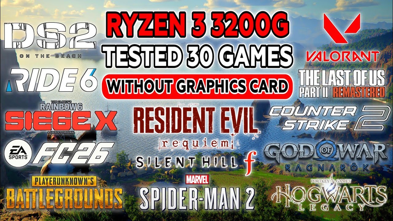 30 Games Tested on Ryzen 3 3200G Vega 8 (NO GPU!)
