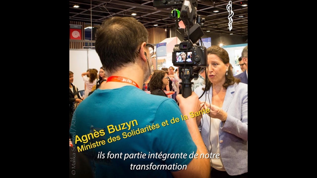 Entretien avec Agnès Buzyn et les associations professionnelles dans les allées du Salon Infirmier