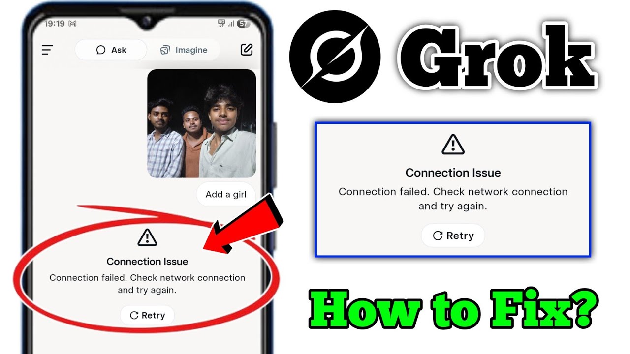 Grok Connection Issue Connection failed. Check network connection and try again problem | How to Fix