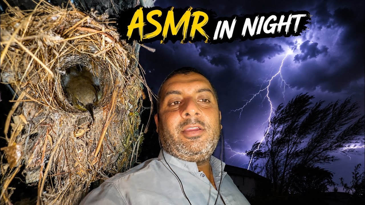 ASMR she is sleeping 😴 🛌 💤 ASMR in heavy sand storms