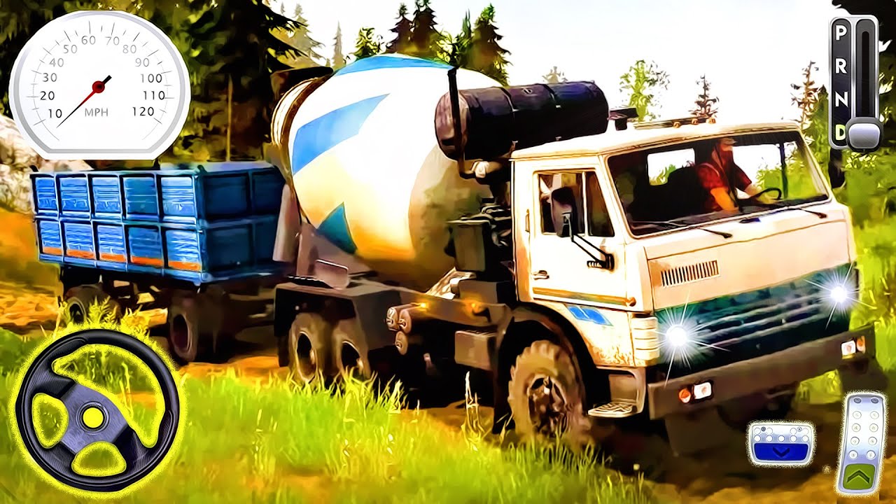 Construction Games Truck Drive - Crane and Cement Mixer Truck Driving | Android Gameplay