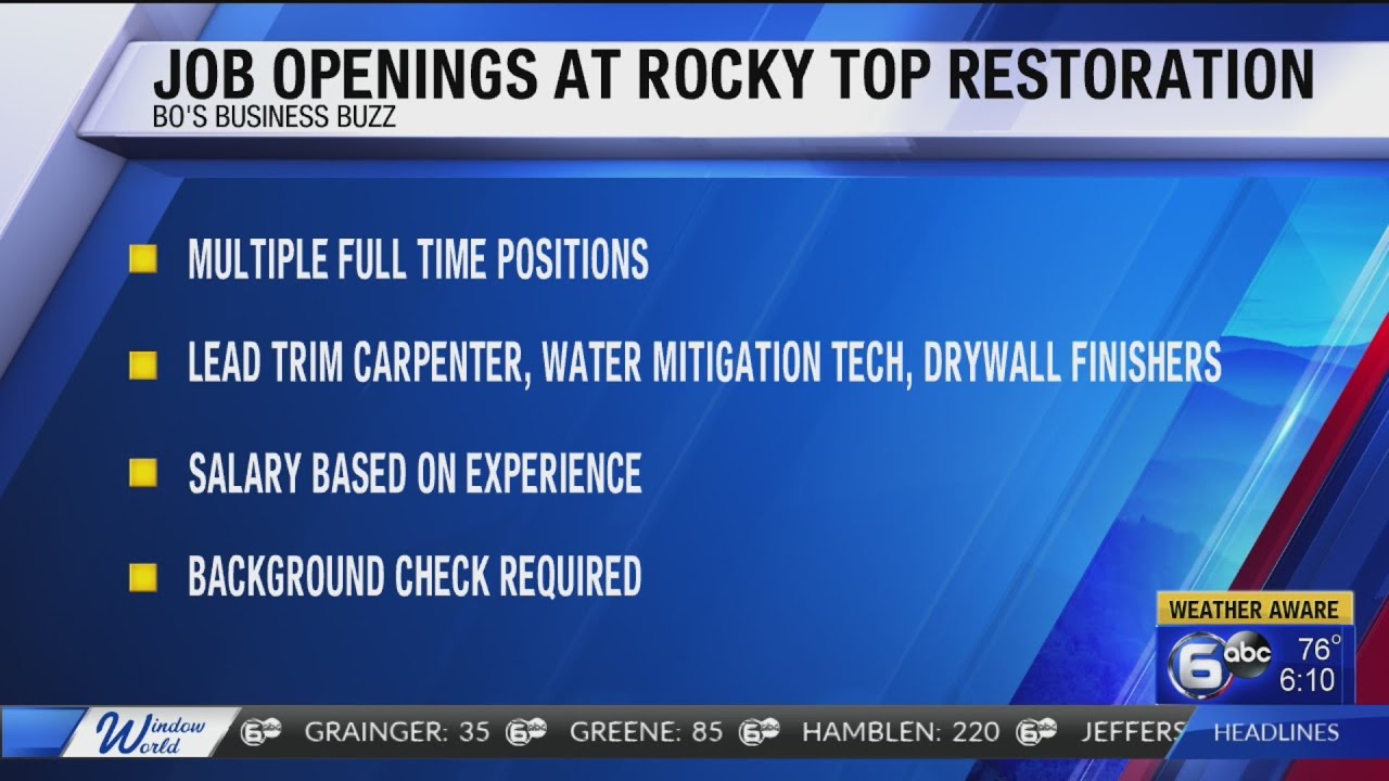 Business Buzz: Rocky Top Restoration hiring