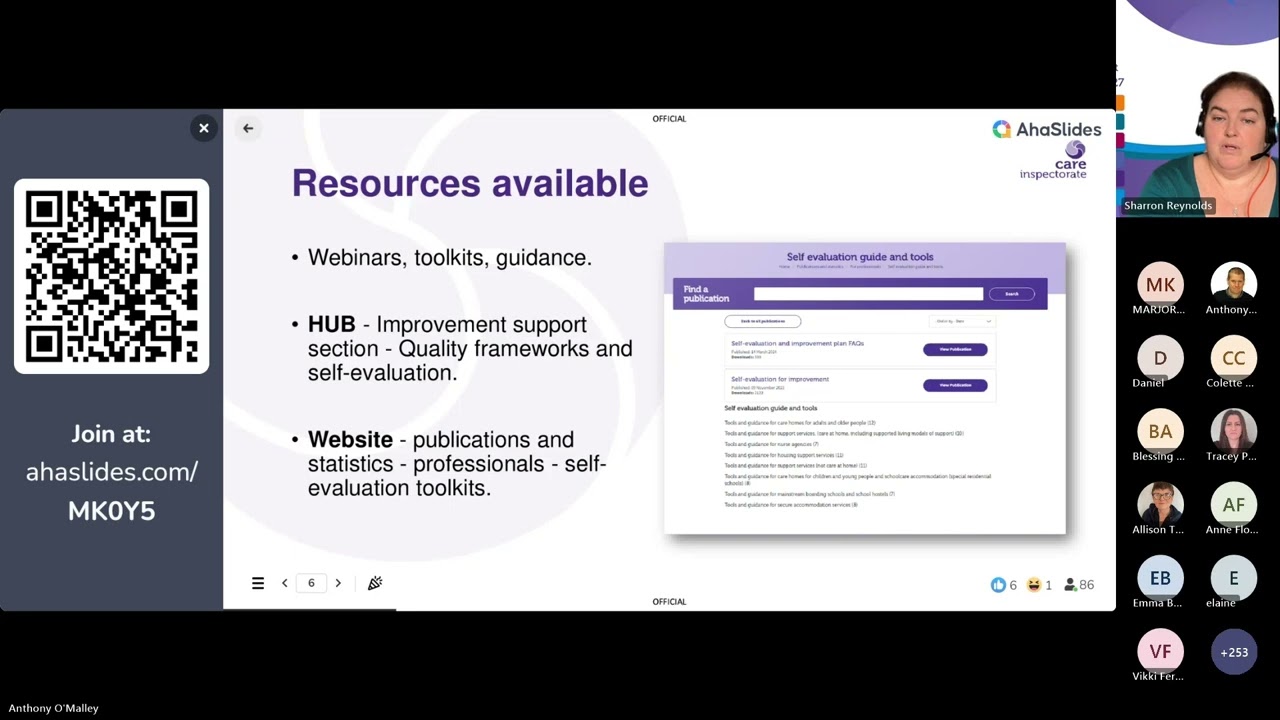Webinar on self evaluation in adult care services