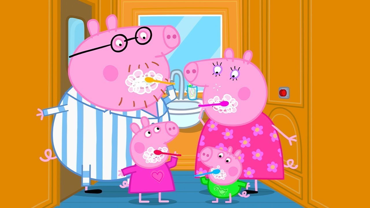 Brushing Teeth On The Night Train 🚂 | Peppa Pig Tales Full Episodes
