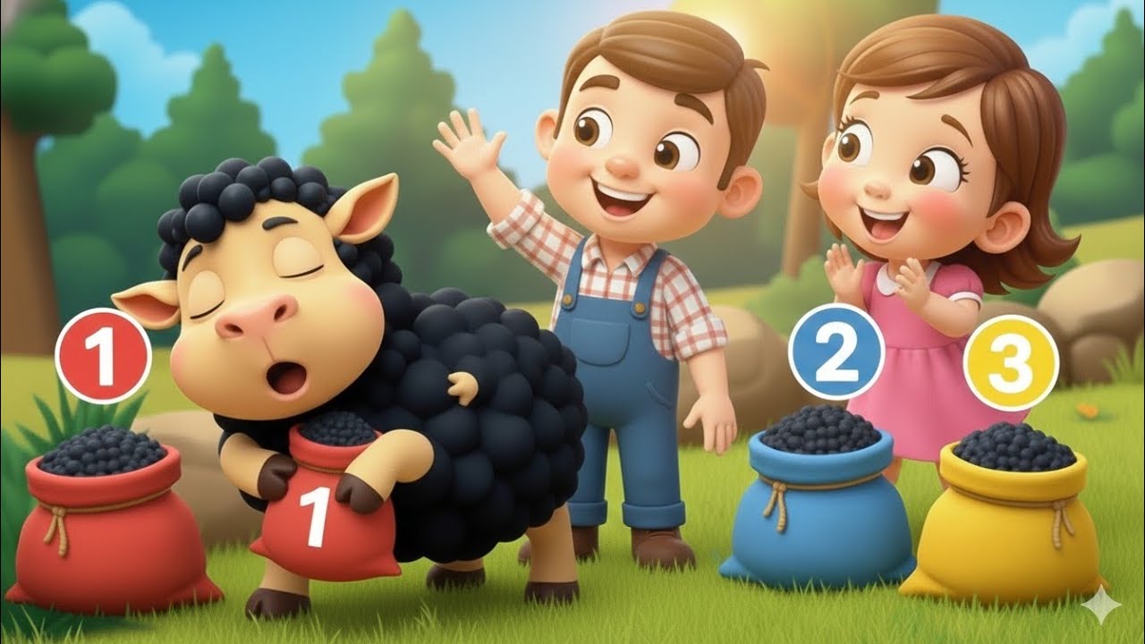 Baa baa, baa baa, black sheep say baa!Wool goes here, wool goes there, la la la!