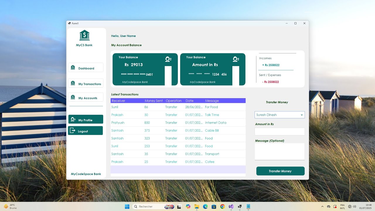 Bank Account Management System Using C# and SQL Server