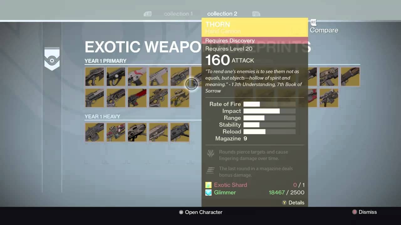 Destiny how to get / upgrade Exotic weapons