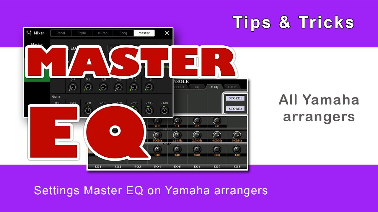 Settings Master equalizer (EQ) on Yamaha arrangers - Genos, PSR, PSR S and PSR SX series