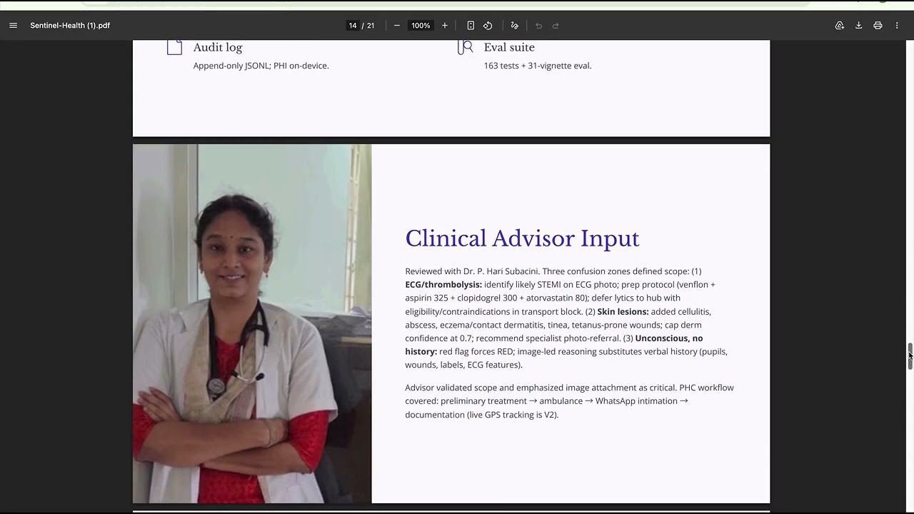 Sentinel Health &mdash; Offline Gemma 4 Triage for Community Health Workers