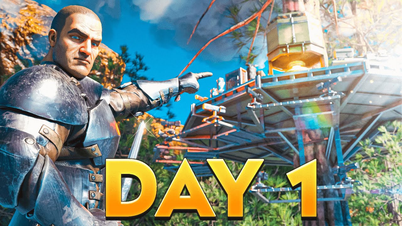 SOLO Builds a Treehouse vs 1000 Players on ARKs Hardest Server in ARK: Survival Evolved PvP