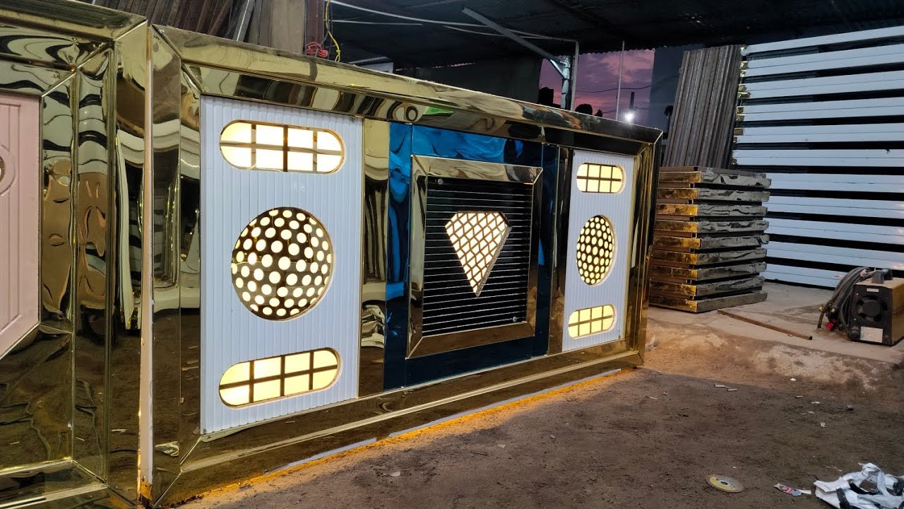 new diamond design wooden and steel sheet catering counter display 