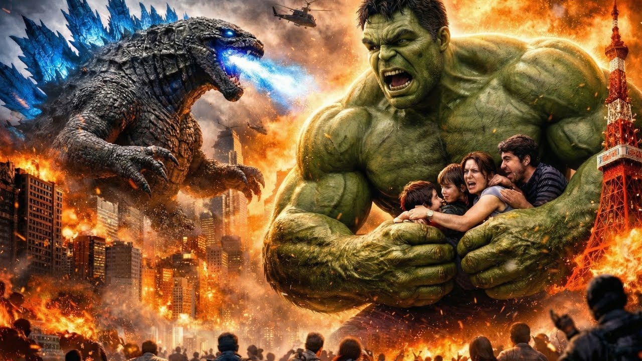 Hulk vs Godzilla 🔥 Hulk Saves the Whole City | Epic Monster Battle | 4K