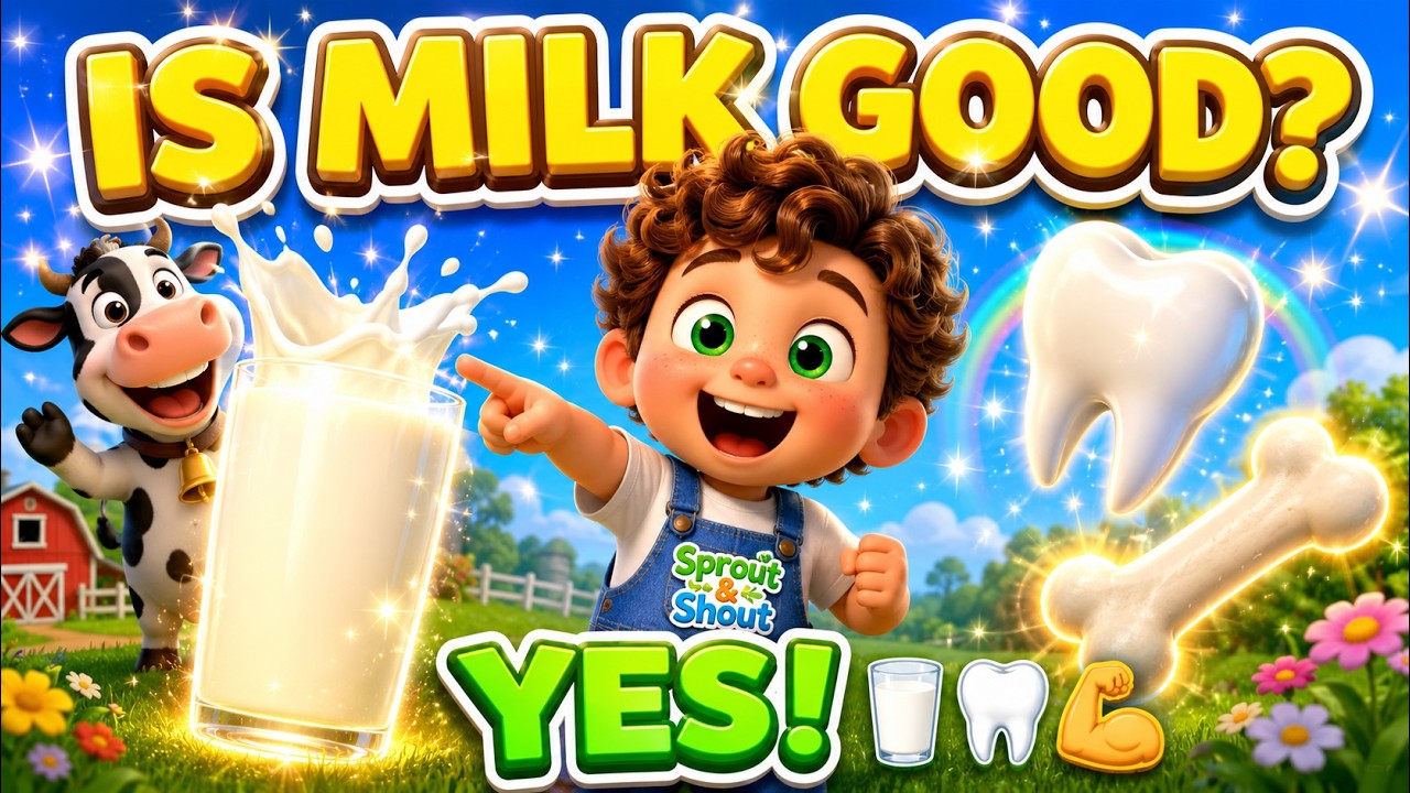 🥛 Is Milk Good for Kids? 😲 Strong Teeth & Bones! 🦷💪 | Sprout & Shout