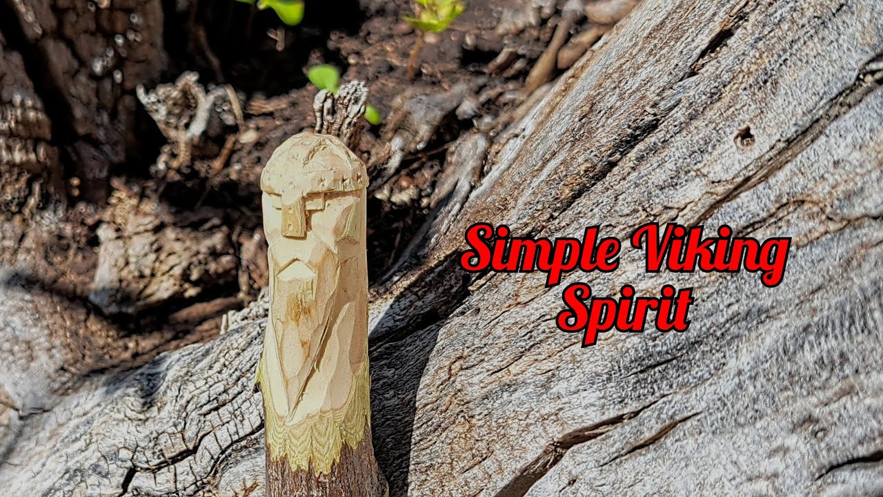 Whittling a very basic Viking wood spirit with a pocket knife
