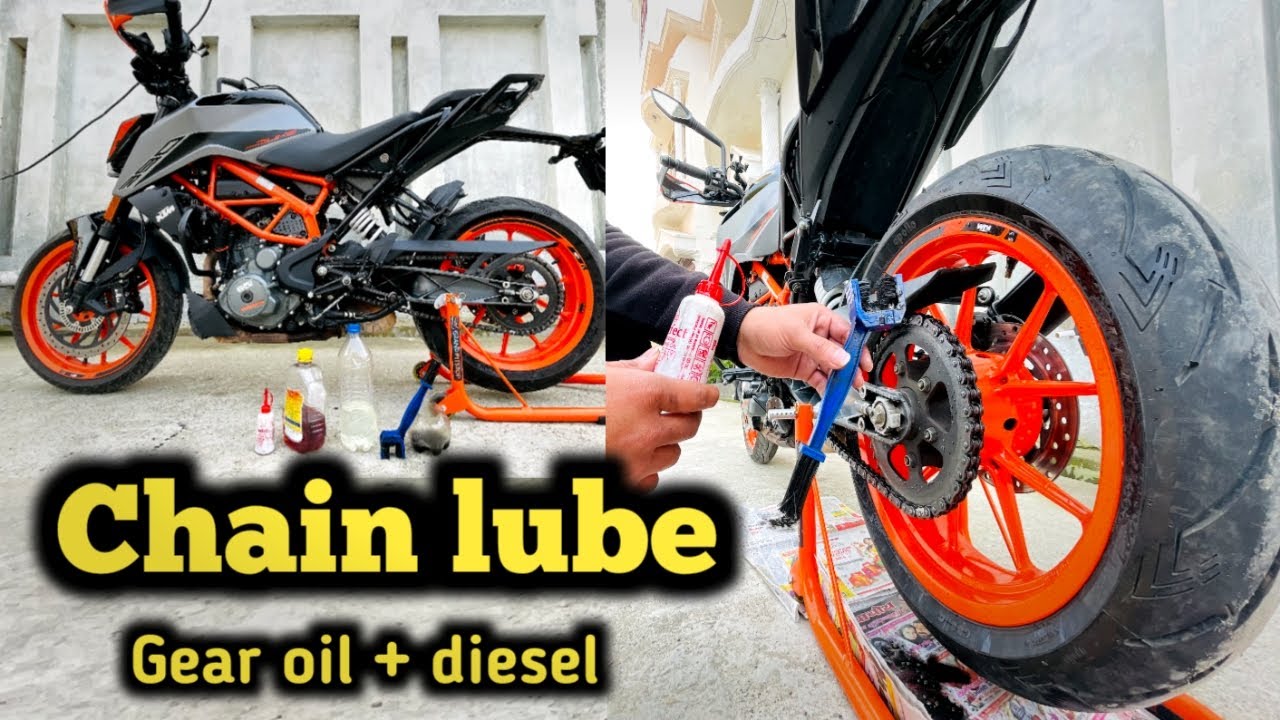 How to chain clean and lube ktm duke 390 bs6 model at home