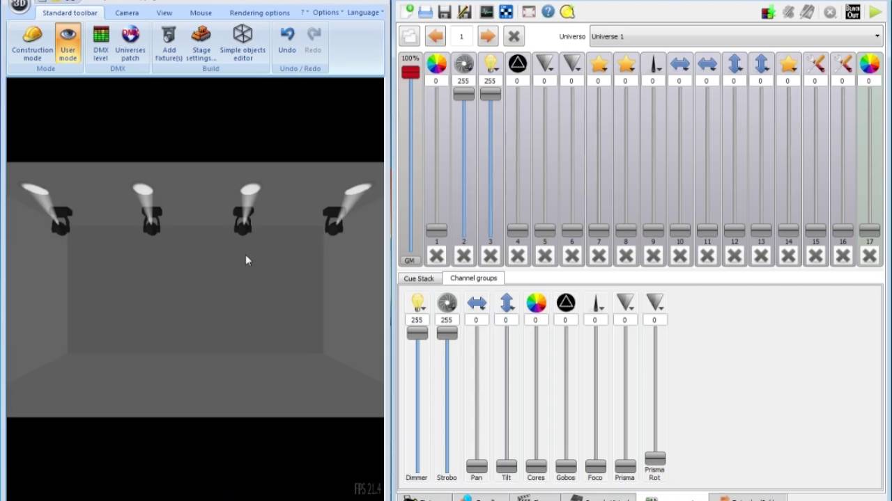 3TR - Interface LCI PH Lighting - Conectar QLC+ com Magic 3D Easy View